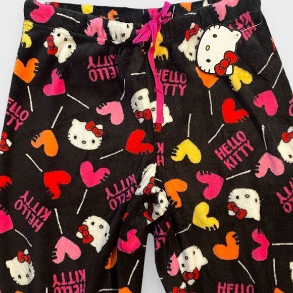 Hello Kitty “Heart Suckers” Fuzzy Soft Touch Pajama Pants Womens size Large New - Picture 4 of 11